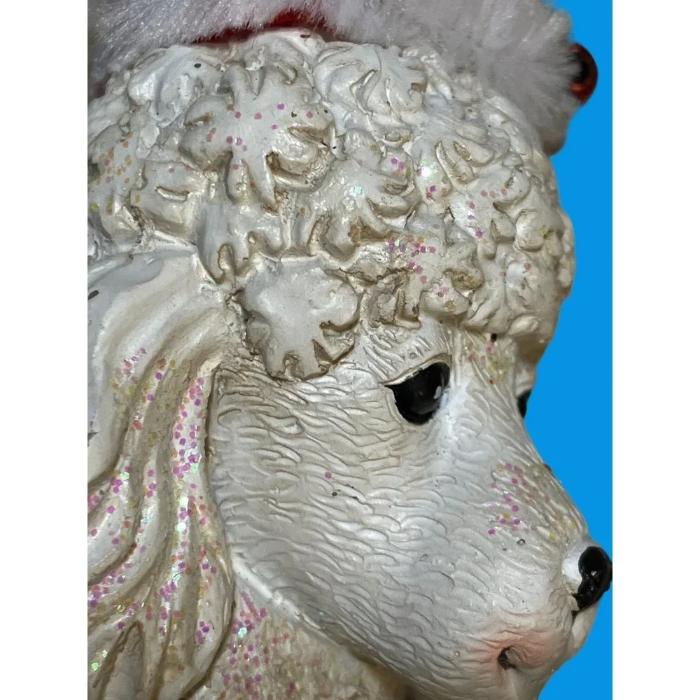 Pier 1 White Poodle Holiday Dog Resin Christmas Ornament
